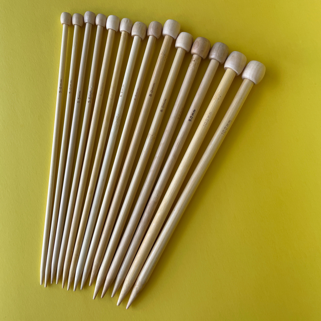 10 Inch (25 cm) - Bamboo Knitting Needles - Natural – Endangered Stitches